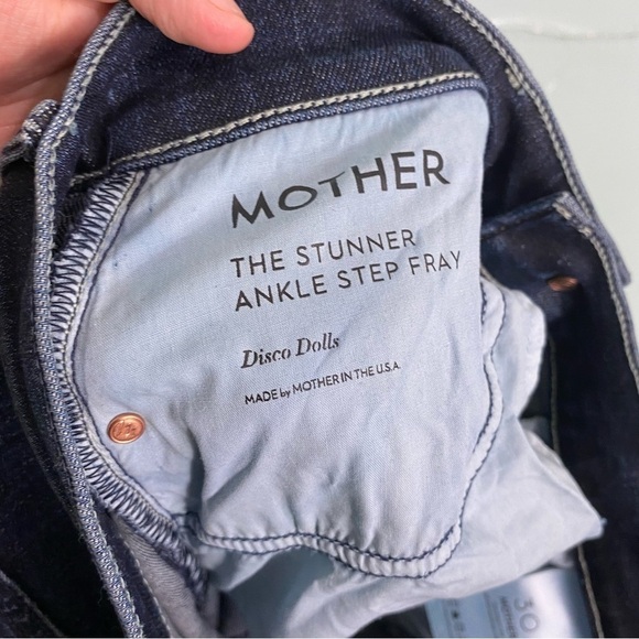 MOTHER The Stunner Ankle Step Fray Blue Sz 30 Raw Hem Jeans - Picture 9 of 9